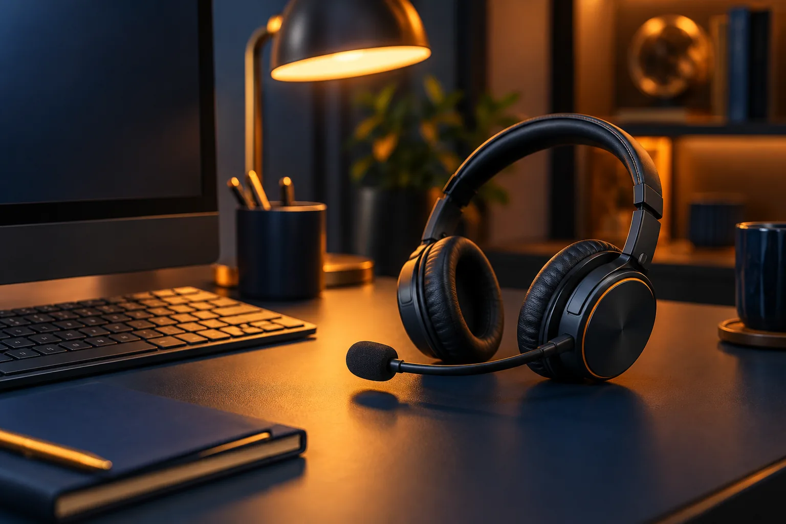 Headset on a support desk